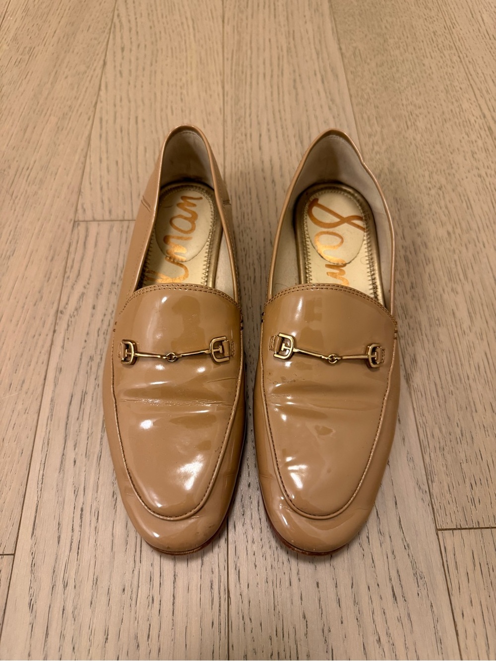 Sam Edelman Men’s Patent Tan Slip-On Bit Loafers